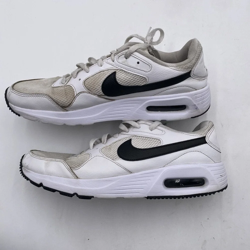 Nike Air Max SC White Black‎ Shoes Men's Size 12 CW4555 102 Cleaned See Pics